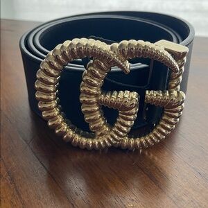 Gucci Black Leather Belt